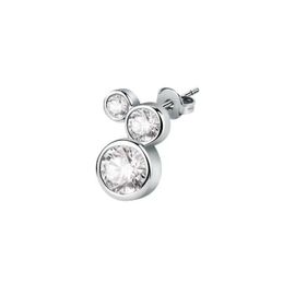 Boucles D'oreilles La Petite Story - Laiton Blanc - Oxyde De Zirconium - Clou - Puce