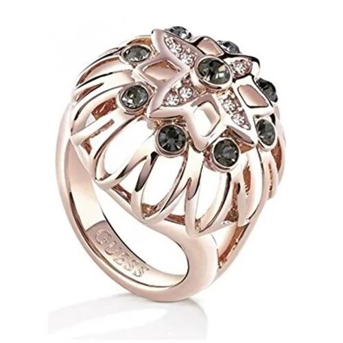 Bague - Guess - Ubr61012 - Métal Rhodié - Noir - Rose - Taille 52