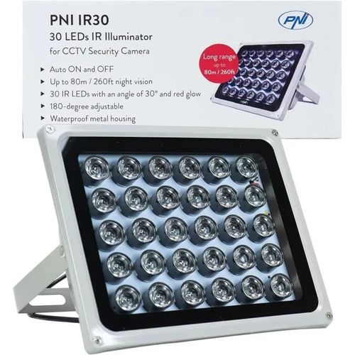 Réflecteur LED - PNI - IR30 - Infrarouge - 80m - IP66