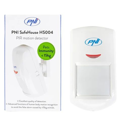 Détecteur de mouvement PIR PNI SafeHouse HS004 pour systèmes d'alarme sans fil, avec immunité aux animaux et sensibilité réglable