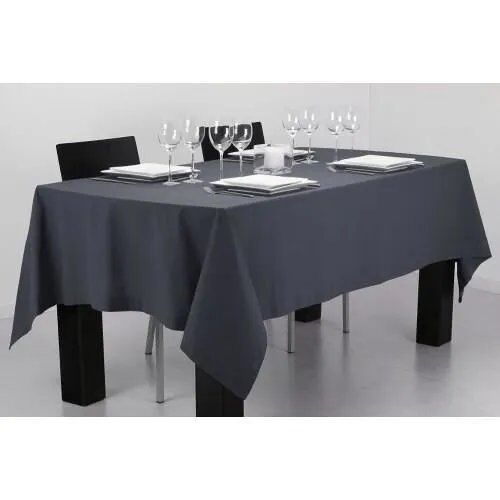 Nappe Rectangulaire Coton Gris Foncé