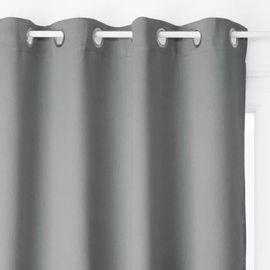 Rideaux Occultants - Atmosphera - Chambray Gris Foncé - 135x240 Cm - Polyester - Intérieur