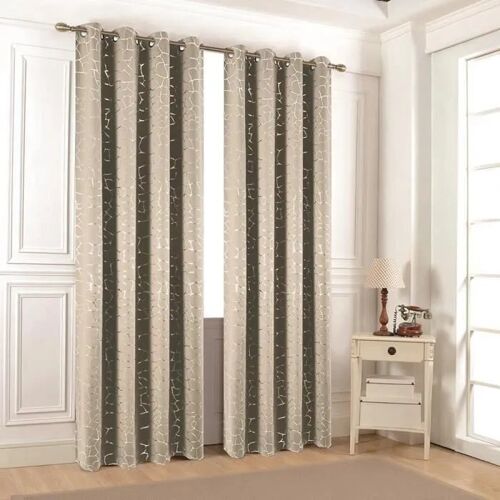 Rideau Occultant - Silver - Zurich - 140 X 260 Cm - 8 ?illets - Motifs Argentés