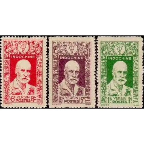 Indochine (Actuel Vietnam), Colonie Française 1943, Beaux Timbres Yvert 286, 287 Et 291, Alexandre Yersin, Neufs*