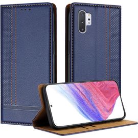 TRAHOO-Coque pour Samsung Galaxy Note 10 Plus, Etui pour Samsung Note 10 Plus, Housse avec Fermeture Magnétique Porte Cartes 360 Degrés Antichoc Protection Stand Fonction - Bleu