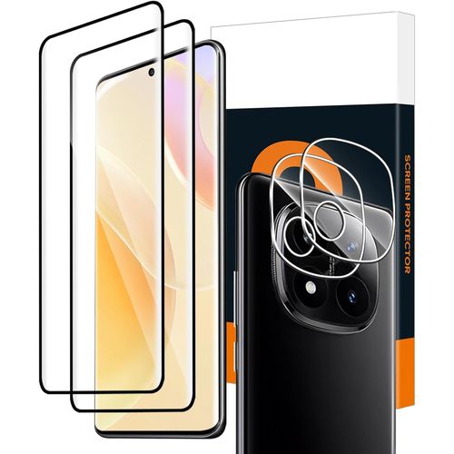 TRAHOO-2+2 pièces Verre Trempé pour Xiaomi Redmi Note 14 Pro Plus 5G, avec Caméra Arrière Protecteur, 3D vitre protection pour Xiaomi Redmi Note 14 Pro Plus, Incassable protection écran