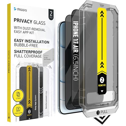 KALANKA-| Lot de 2 | Anti espion Pour iPhone 17 Air (6.5") Verre Trempé avec Kit de pose facile | Anti-Poussière & Anti-Bulles | Résistant aux Chocs | Couverture Complète |