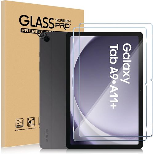 TRAHOO-Protection Écran en Verre Trempé pour Samsung Galaxy A11 Plus/A11+/A9 Plus/A9+, 2 Pièces Film de Protection + 2 Pièces Caméra Arrière Protecteur, 9H Dureté Anti Rayures, HD Clair