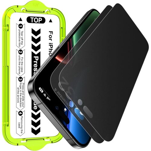 KALANKA-pour iPhone 16 Pro Mat Anti-Espion Protection D'écran, 9H Verre Trempé Matte Privacy Screen Protector, Anti-Reflet & Anti-Trace avec Kit Automatique (2 Pièce)
