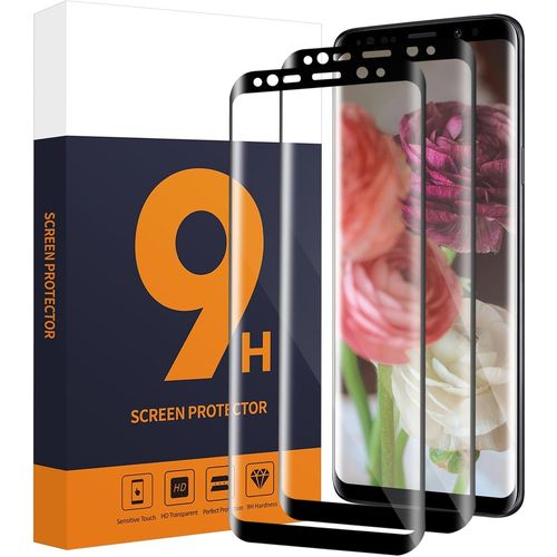 TRAHOO-Verre Trempé pour Samsung Galaxy S8, 2 pièces Dureté 9H vitre protection, 3D Couverture Complète, Anti-huile, Sensible au Toucher, à l'épreuve des bulles, Ultra HD S8 protection écran