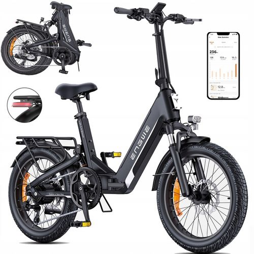 Vélo Électrique Pliant Engwe L20 3.0boost, 250 W, 48 V 13,5 Ah, Pneus 20 Pouces, Couple De 75 Nm, Capteur De Couple, Freins Hydrauliques - Noir