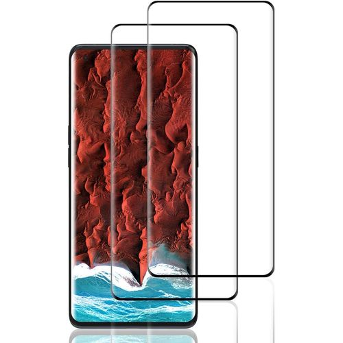 TRAHOO-Verre Trempé pour Oppo Find X5 Pro,2 Pièces vitee protection [3D Incurvé Couverture Complète][Haute Sensibilité] [Sans Bulless] vitre film