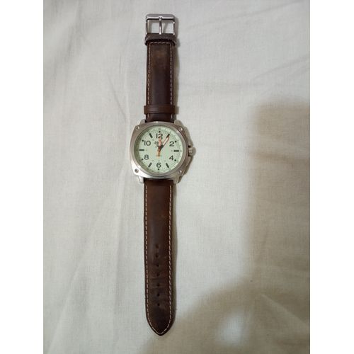 Montre Homme Spirit Of Saint Louis Water Résistant Stainless Steel Bach Bracelet Cuir Marron