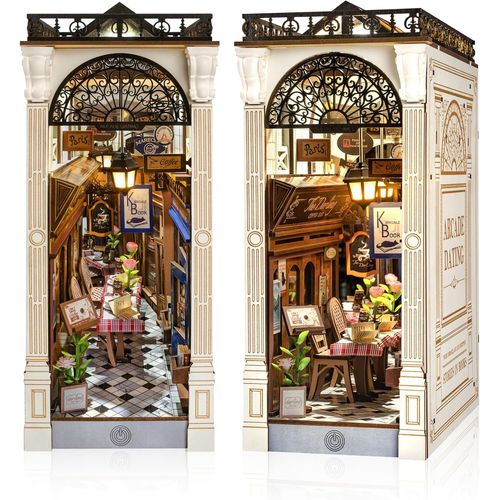 Kit Maison Miniature Diy Livre Decoration Bibliotheque Lumiere Puzzle 3d Adulte