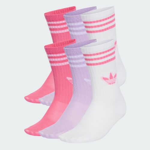 Chaussettes Mi-Mollet 3bandes (6paires) Enfants Adidas - White / Pink Fusion / Powder Plum Mel. - 34-36