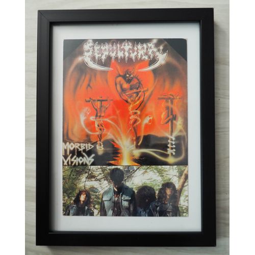 Sepultura "Morbid Visions", Carte Postale De Collection, Encadrée, Vintage, Décoration