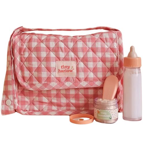 TINY HARLOW Sac à langer pour poupée avec accessoires Vichy