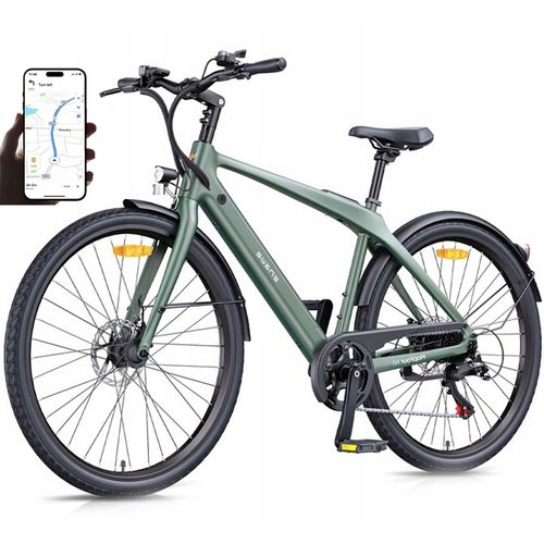 Vélo Électrique Ultraléger Engwe N1 Air, Version Mécanique 250 W, Batterie Samsung 36 V 10 Ah, Autonomie De 100 Km, Cadre En Fibre De Carbone - Vert