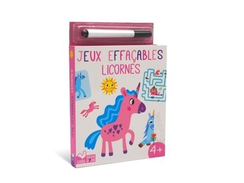 Jeux Effaçables Licornes - Avec Un Feutre