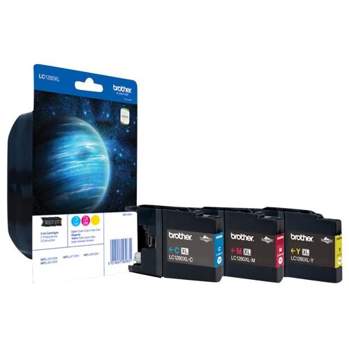 Brother LC1280XL Rainbow-Pack - Pack de 3 - haute capacité - jaune, cyan, magenta - original - blister - cartouche d'encre