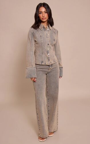 Femme Petite Jean Droit Bleu Vintage Délavé | Taille 30