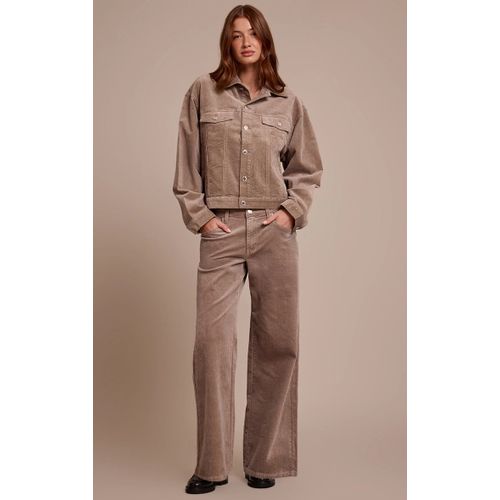 Femme Jean Large En Velours Côtelé Taupe | Taille 36