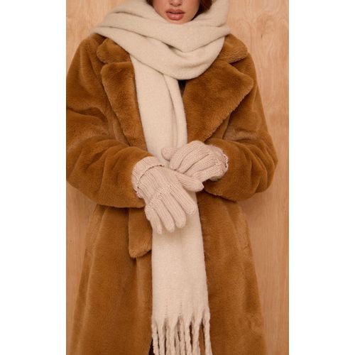 Femme Gants En Maille Tricot Torsadée Avoine | Taille Small/Medium