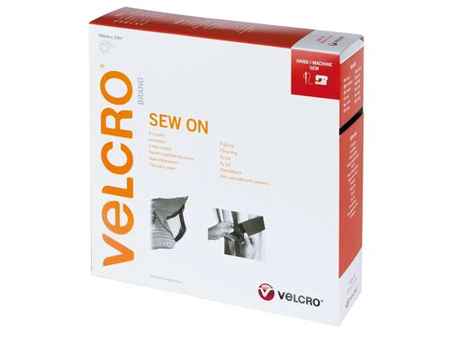 Velcro Crochets & Velours 50mmx10m Noir Bande à Coudre