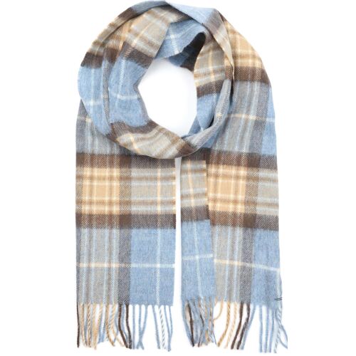 Suitable Echarpe À Carreaux Merinos Multicoloré Beige Bleu