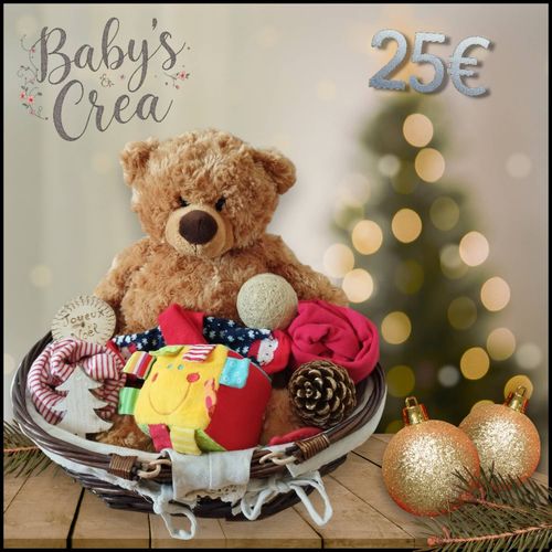 Panier cadeau de Noël ours en peluche
