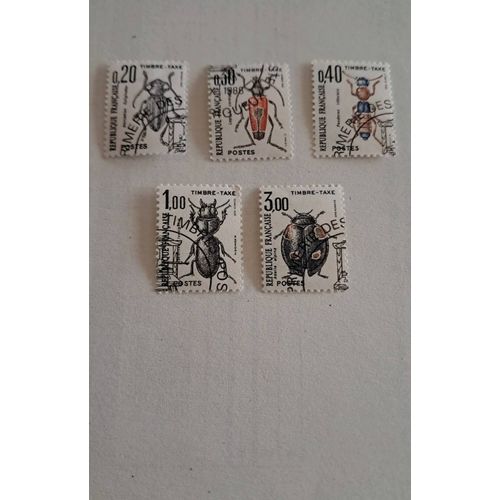 Lot De 5 Timbres "Insectes" Fin Années 80