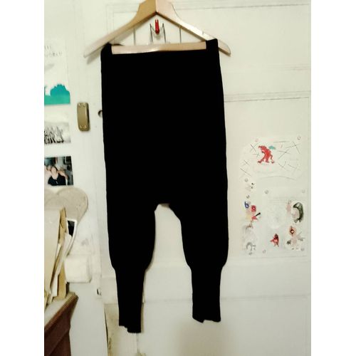 Pantalon Sarouel Noir En Laine 34 Xs.