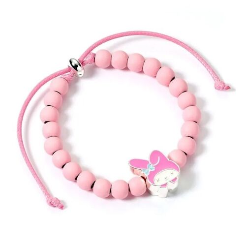 The Carat Shop - Hello Kitty - Bracelet Perles Roses Avec Breloque My Melody 21 Cm