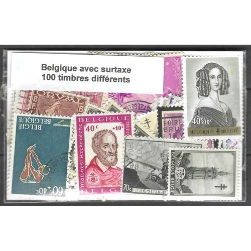 Belgique Timbres Avec Surtaxe 100 Timbres Différents