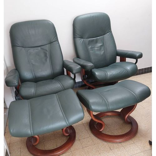 Fauteuil stressless vert anglais. Très bon état