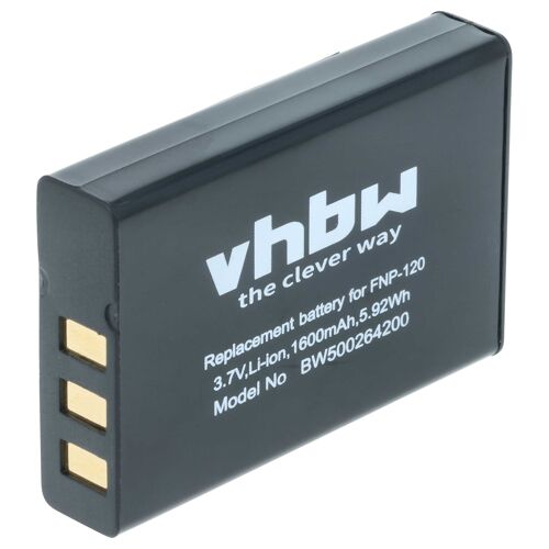vhbw Batterie compatible avec Ordro D325, D80S, HDV-D320, P72, V88 appareil photo (1600mAh, 3,6V, Li-ion)