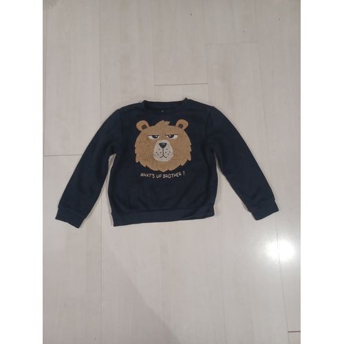 Sweat Shirt Bleu Marine,Ours,Taille 8 Ans