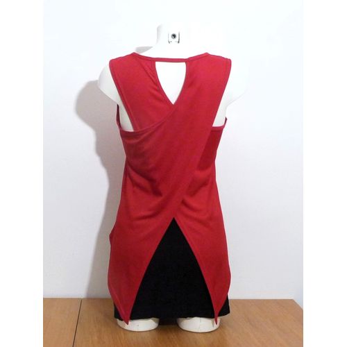 Tunique/ Top Rouge Ouvert Dans Le Dos Et Sans Manches- Taille Xs- Neuf