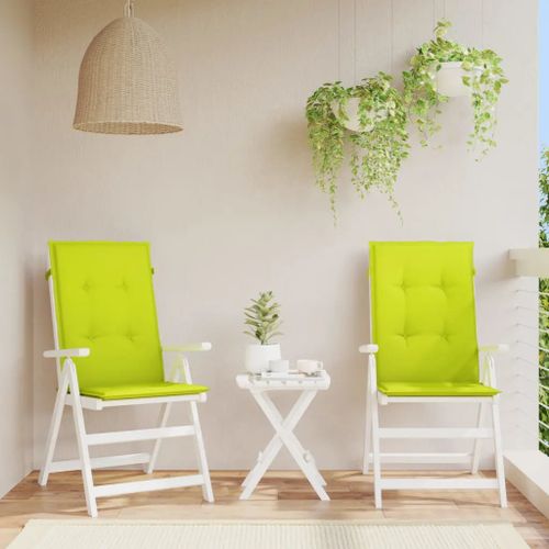 Prolenta Premium - Coussins De Chaise De Jardin À Dossier Haut Lot De 2 Vert Vif