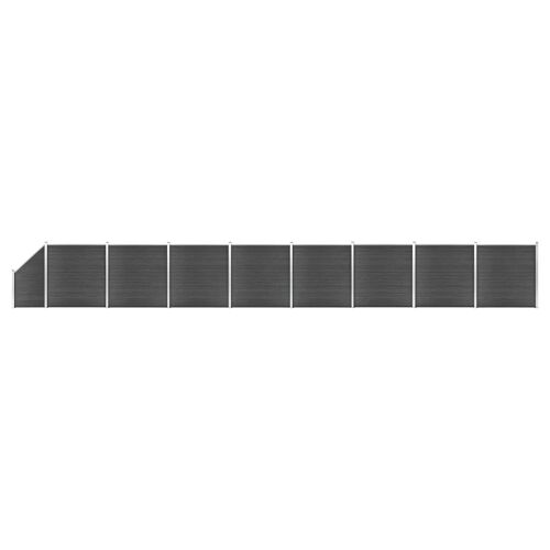 Prolenta Premium - Ensemble De Panneau De Clôture Wpc 1484x(105-186) Cm Noir
