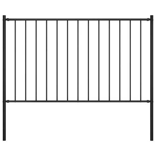 Prolenta Premium - Panneau Clôture Et Poteaux Acier Enduit Poudre 1,7x1,25 M Noir