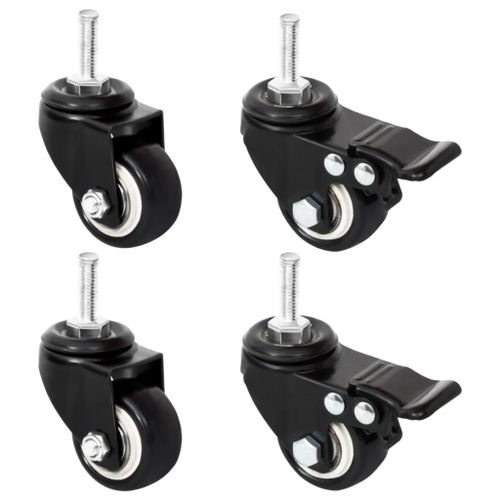 Prolenta Premium - Roues Pour Jardinière 4 Pcs Noir 8x3,5x8 Cm Fer