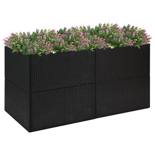 Prolenta Premium - Jardinière Noir 157x80x80 Cm Résine Tressée