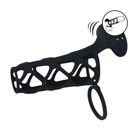 Gaine Vibrante Cage Silicone Et Cockring Noir - Levelz - Noir