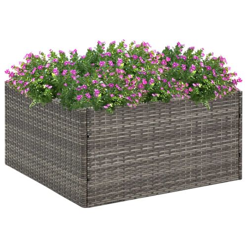 Prolenta Premium - Jardinière Gris 80x80x40 Cm Résine Tressée