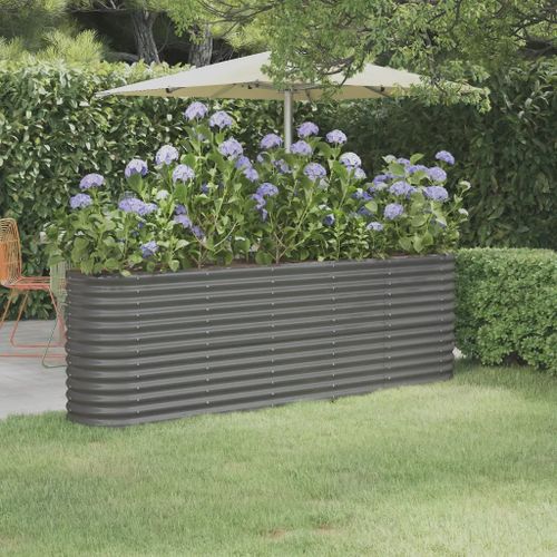 Prolenta Premium - Lit Surélevé De Jardin Acier Enduit De Poudre 224x40x68 Cm Gris