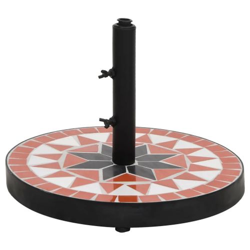 Prolenta Premium - Base De Parasol Terre Cuite Et Blanc Rond 12 Kg