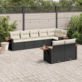 Prolenta Premium - Salon De Jardin 8 Pcs Avec Coussins Noir Résine Tressée
