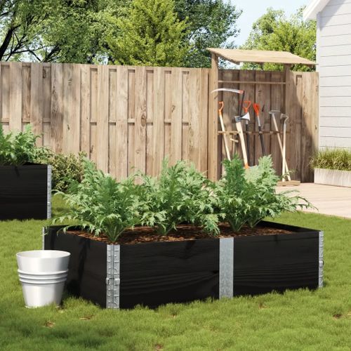 Prolenta Premium - Jardinière Noir 150x100 Cm Bois Massif De Pin