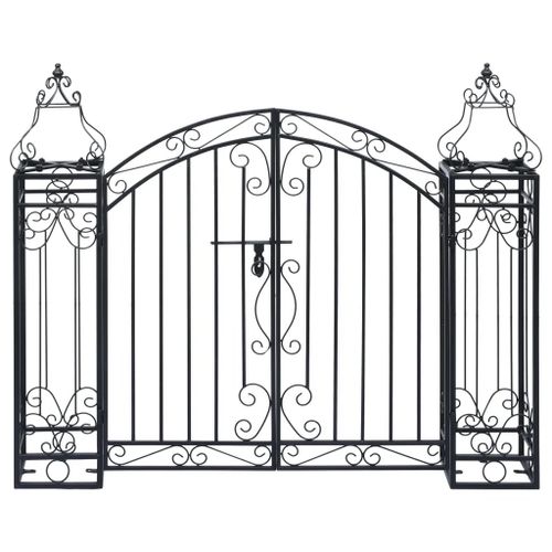 Prolenta Premium - Portillon Ornemental De Jardin Fer Forgé 122x20,5x100 Cm